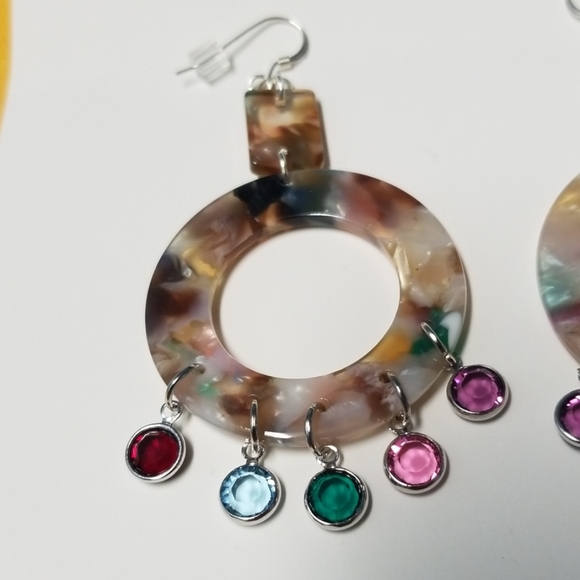 Multicolored Swarovski Crystal Earrings - Picture 2 of 3